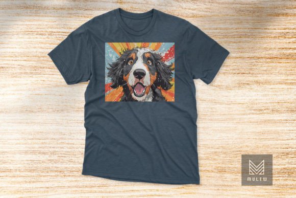 Bernedoodle Dog Pop Art T-shirt Design