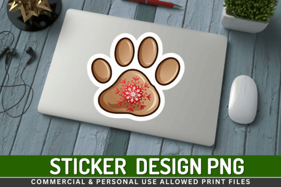 Christmas Dog Paw Stickers Design Review