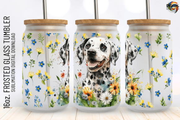 Dalmation Dog Mom 16 Oz Frosted Can Wrap