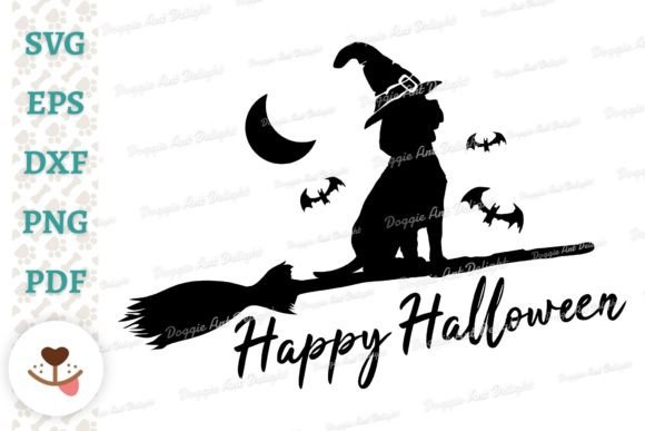 Happy Halloween Beagle Dog Witch Broom