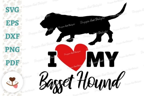 I Love My Basset Hound Dog Lover Png