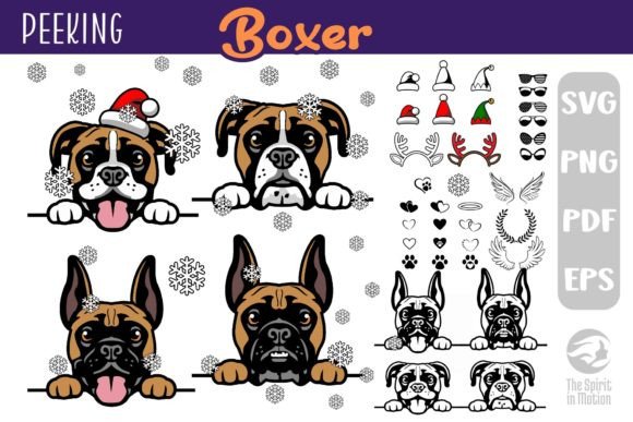 Peeking Boxer SVG, Clipart Cutfile