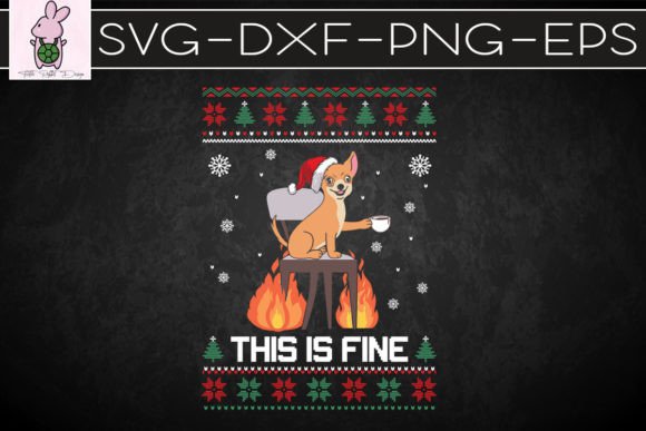 This Is Fine Dog Meme Funny Ugly Xmas
